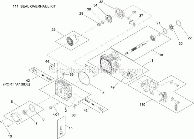 Toro 74536 (311000001-311999999) Grandstand Mower, With 40in Turbo Force Cutting Unit, 2011 Hydraulic Pump Assembly No. 119-0177 Diagram