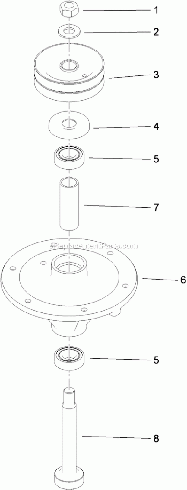 Toro 74536 (311000001-311999999) Grandstand Mower, With 40in Turbo Force Cutting Unit, 2011 Spindle Assembly No. 117-7636 Diagram