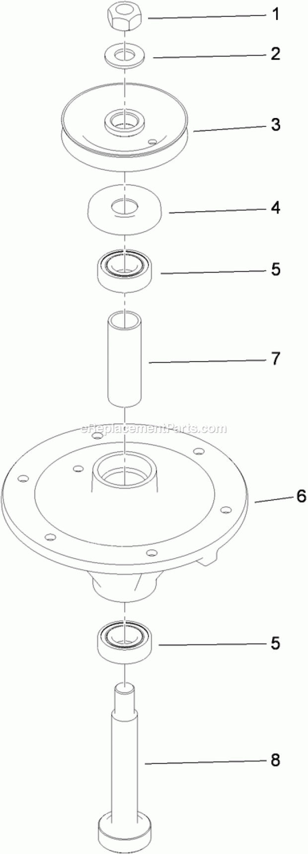 Toro 74536 (312000001-312999999) Grandstand Mower, With 40in Turbo Force Cutting Unit, 2012 Spindle Assembly No. 117-7635 Diagram