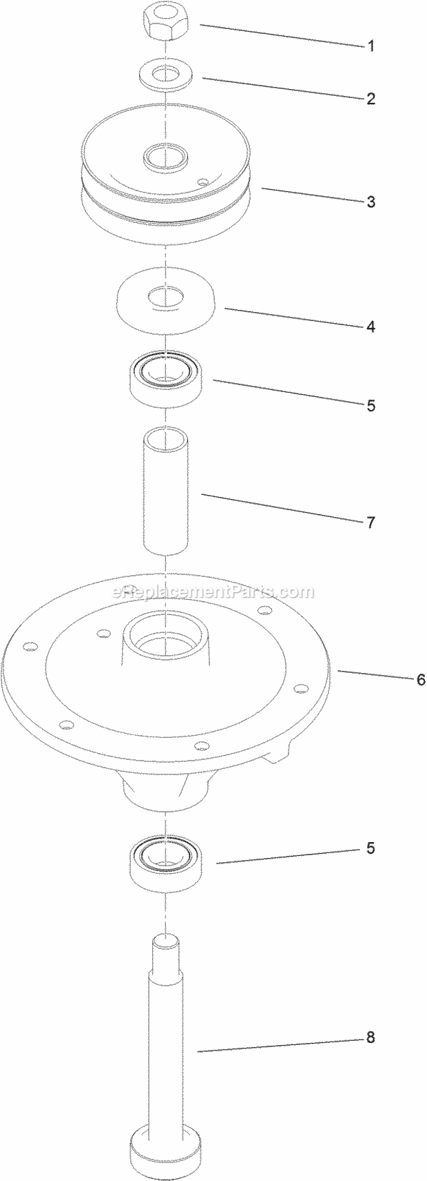 Toro 74536 (314000001-314999999) Grandstand Mower, With 40in Turbo Force Cutting Unit, 2014 Spindle Assembly No. 117-7636 Diagram