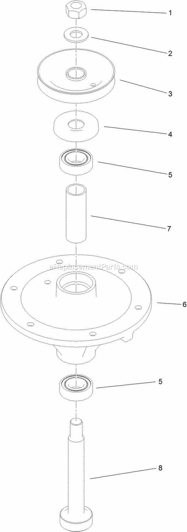 Toro 74536 (316000001-316999999) Grandstand Mower, With 40in Turbo Force Cutting Unit, 2016 Spindle Assembly No. 117-7640 Diagram