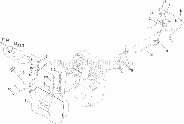 Toro 74548 (312000001-312999999) Grandstand Mower, With 48in Turbo Force Cutting Unit, 2012 Fuel Tank Assembly Diagram