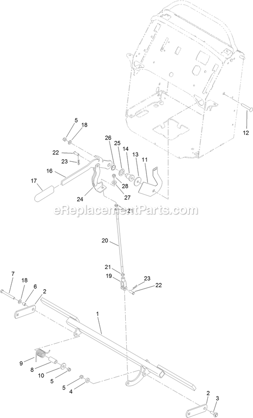 Toro 74549 (313001001-313999999)(2013) With 52in Turbo Force Cutting Unit GrandStand Mower Parking Brake Assembly Diagram