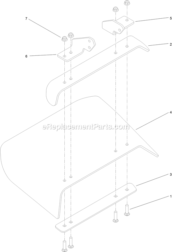 Toro 74549 (313001001-313999999)(2013) With 52in Turbo Force Cutting Unit GrandStand Mower Deflector Assembly Diagram