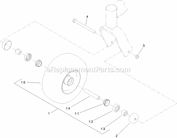 Toro 74553 (311000001-311999999) Grandstand Mower, With 60in Turbo Force Cutting Unit, 2011 Wheel and Bearing Assembly No. 112-3810 Diagram