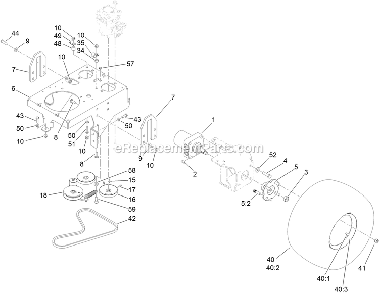 Toro 74553 (312000001-312999999)(2012) With 60in Turbo Force Cutting Unit GrandStand Mower Ground Drive Assembly Diagram