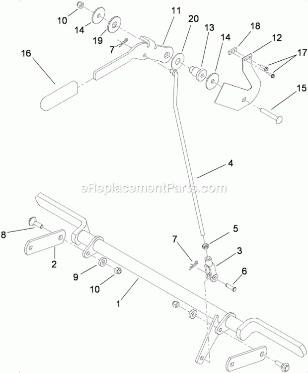 Toro 74559 (290003001-290999999) Grandstand Mower, With 52in Turbo Force Cutting Unit, 2009 Parking Brake Assembly Diagram