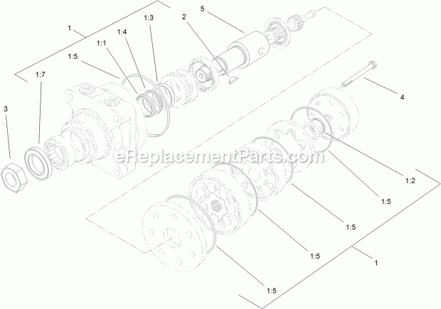 Toro 74568TE (313000001-313999999) Grandstand Mower, With 122cm Turbo Force Cutting Unit, 2013 Hydraulic Motor Assembly No. 114-0549 Diagram