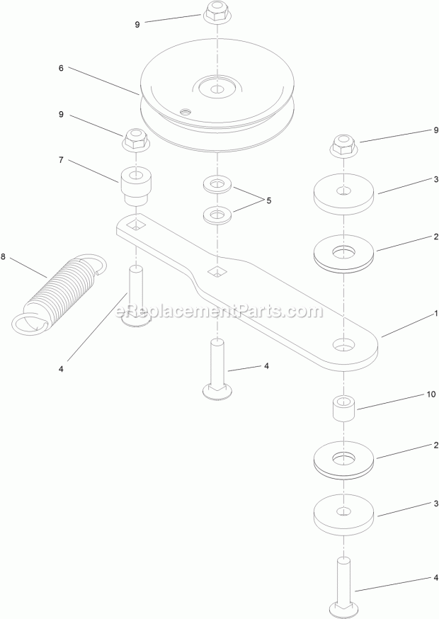 Toro 74568TE (313000001-313999999) Grandstand Mower, With 122cm Turbo Force Cutting Unit, 2013 Idler Arm Assembly No. 120-6410 Diagram