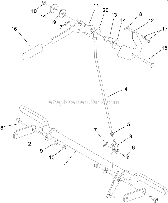 Toro 74568 (290000206-290003000)(2009) With 48in Turbo Force Cutting Unit GrandStand Mower Parking Brake Assembly Diagram