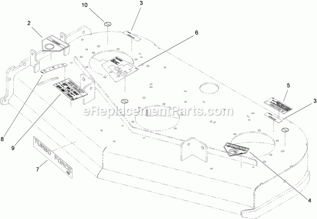 Toro 74568 (290003001-290999999) Grandstand Mower, With 48in Turbo Force Cutting Unit, 2009 Deck Assembly No. 117-5764 Diagram