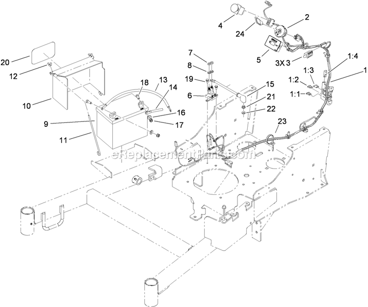 Toro 74569 (290003001-290999999)(2009) With 52in Turbo Force Cutting Unit GrandStand Mower Electrical Assembly Diagram