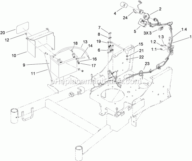Toro 74569 (290003001-290999999) Grandstand Mower, With 52in Turbo Force Cutting Unit, 2009 Electrical Assembly Diagram