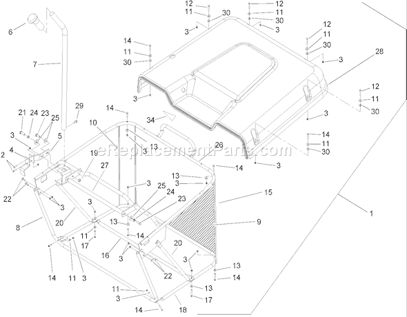 Toro 74571 (250000001-250999999)(2005) Lawn Tractor Grass Collector Assembly No. 106-5760 Diagram