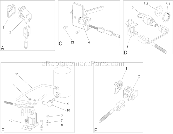 Toro 74573 (280000001-280999999)(2008) Lawn Tractor Electrical Switch No. 1 Assembly Diagram