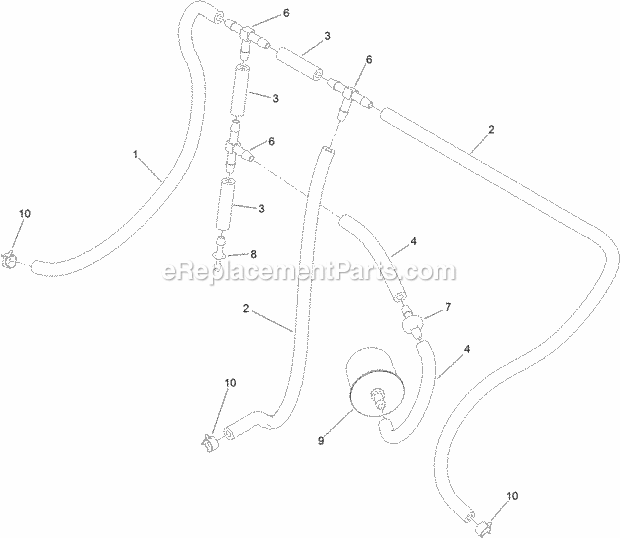 Toro 74578 (313001001-313999999) Grandstand Mower, With 48in Turbo Force Cutting Unit, 2013 Vent Hose Assembly Diagram