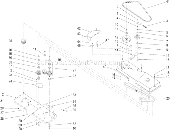 Toro 74582 (270000001-270999999)(2007) Lawn Tractor Cutting Pan and Drive System Assembly Diagram