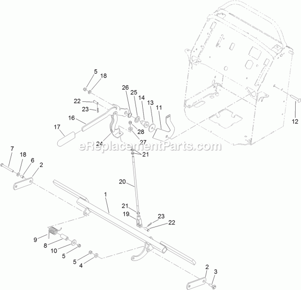 Toro 74583 (313000001-313001000) Grandstand Mower, With 60in Turbo Force Cutting Unit, 2013 Parking Brake Assembly Diagram