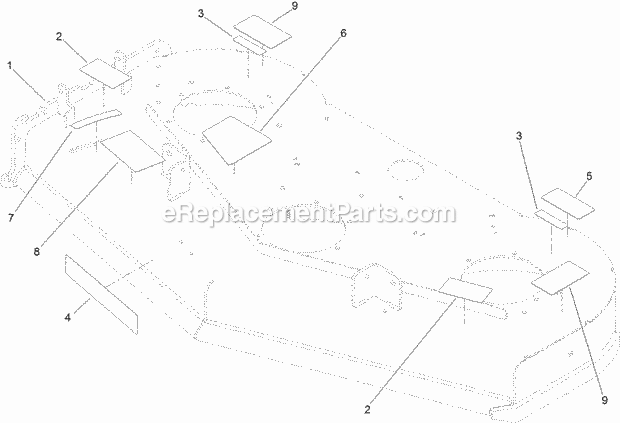 Toro 74589 (313001001-313999999) Grandstand Mower, With 52in Turbo Force Cutting Unit, 2013 Deck Decal Assembly No. 120-6405 Diagram