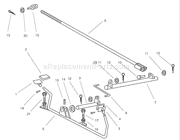 Toro 74590 (220000001-220999999)(2002) Lawn Tractor Operation Travel Pedal Assembly Diagram