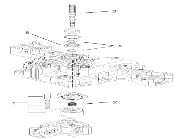 Toro 74590 (250000001-250999999)(2005) Lawn Tractor Pump Shaft Assembly Transmission Assembly No. 104-2889 Diagram