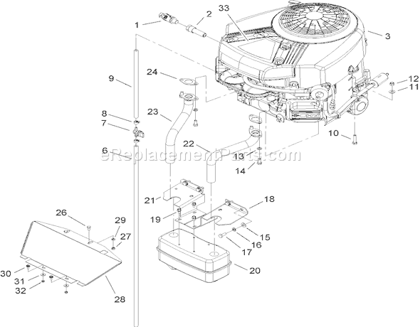 Toro 74592 (270000652-270999999)(2007) Lawn Tractor Engine Assembly Diagram