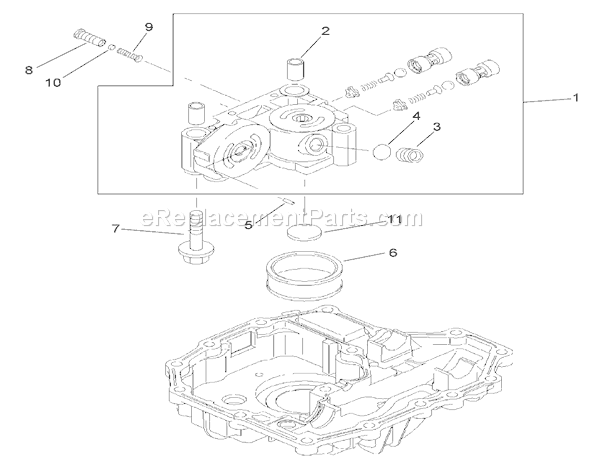 Toro 74592 (270000652-270999999)(2007) Lawn Tractor Center Case Assembly Transmission Assembly No. 104-2889 Diagram