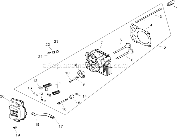 Toro 74603 (270000001-270999999)(2007) Lawn Tractor Head, Valve and Breather Assembly Kohler Cv492s-27525 Diagram