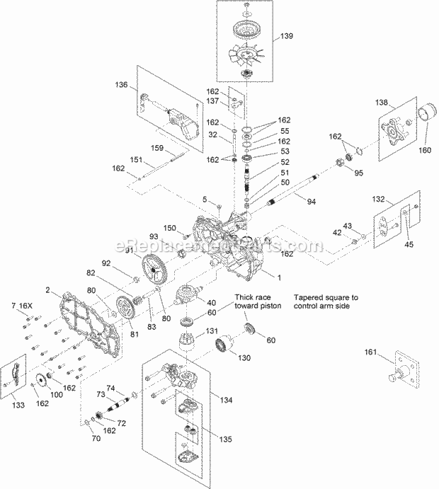 Toro 74616 (314000001 - 314999999) TimeCutter SS 4216 Riding Mower Right_Hand_Hydro_Transaxle_Assembly_No_119-3331 Diagram