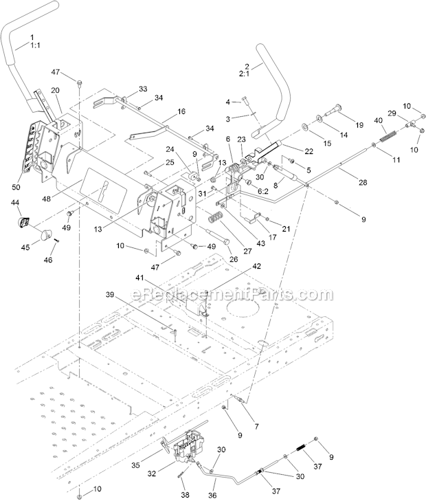 Toro 74621 (312000001-312999999) TimeCutter SS 3200 Riding Mower Motion_Control_Assembly Diagram