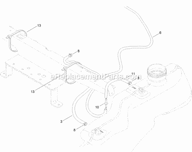 Toro 74621 (314000001-314999999) TimeCutter SS 3200 Riding Mower Fuel Delivery Assembly Diagram