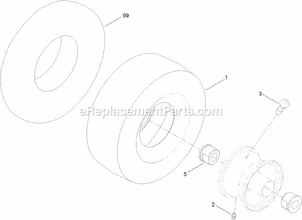 Toro 74625 (311000001 - 311999999) TimeCutter SS 4235 Riding Mower Caster_Wheel_Assembly_No_120-5515 Diagram