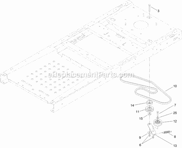 Toro 74640 (313000001-313999999) Timecutter Mx 4260 Riding Mower, 2013 Belt and Idler Assembly Diagram