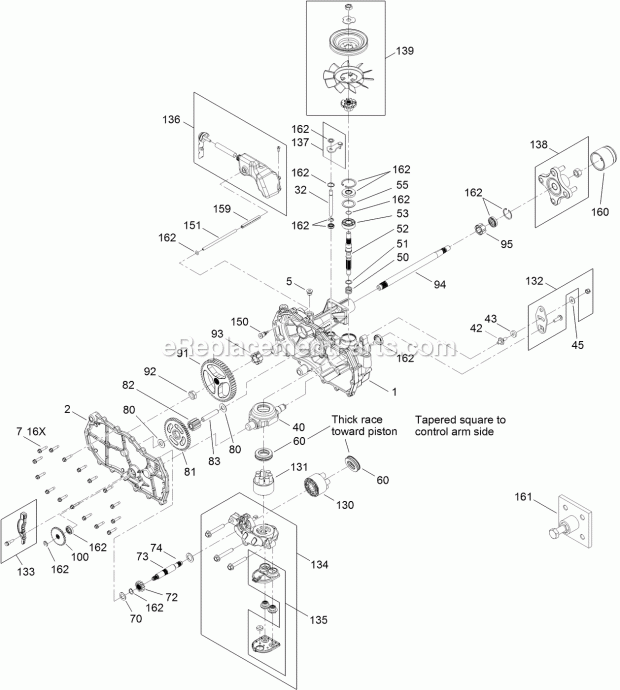 Toro 74650 (315000001-315999999) Timecutter Zs 3200s Riding Mower, 2015 Right Hand Hydro Transaxle Assembly No. 119-3331 Diagram