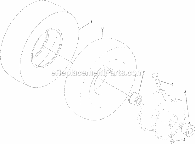 Toro 74650 (316000001-316999999) Timecutter Zs 3200s Riding Mower, 2016 Caster Wheel Assembly No. 130-0736 Diagram