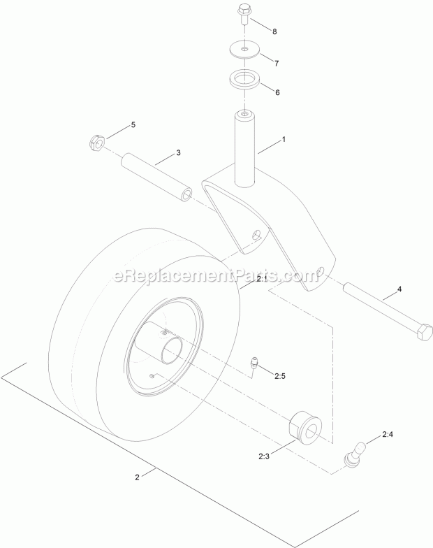 Toro 74655 (400000000-999999999) Timecutter Zs 4200s Riding Mower Caster, Wheel and Tire Assembly Diagram