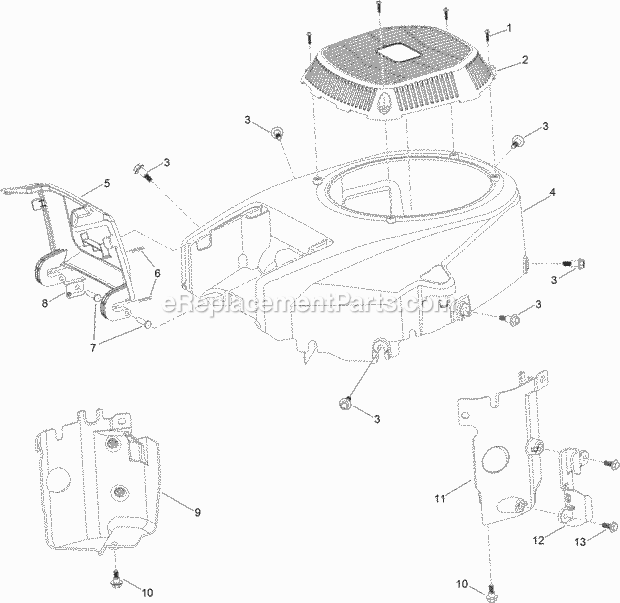 Toro 74657 (316000001-316999999) Timecutter Zs 4200t Riding Mower, 2016 Blower Housing Assembly Engine Assembly No. 127-9041 Diagram