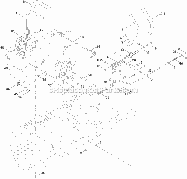 Toro 74660 (315000001-315999999) Timecutter Zs 5000 Riding Mower, 2015 Motion Control Assembly Diagram