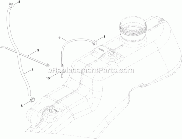 Toro 74661 (316000001-316999999) Timecutter Zs 5000 Riding Mower, 2016 Fuel Delivery Assembly Diagram