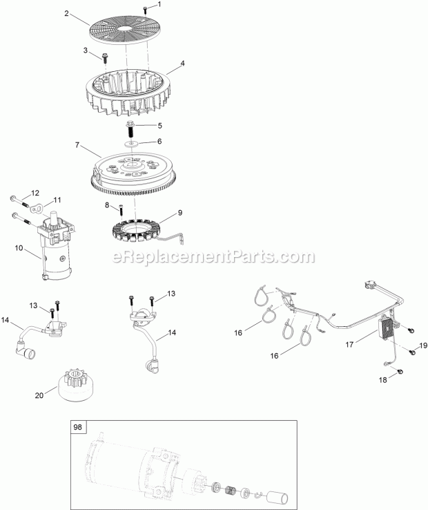 Toro 74661 (400000000-999999999) Timecutter Zs 5000 Riding Mower Ignition and Electrical Assembly Diagram