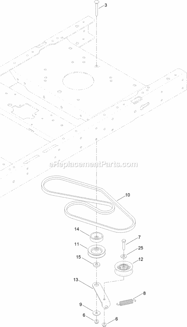 Toro 74670 (316000001-316999999) Timecutter Sw 3200 Riding Mower, 2016 Belt and Idler Assembly Diagram