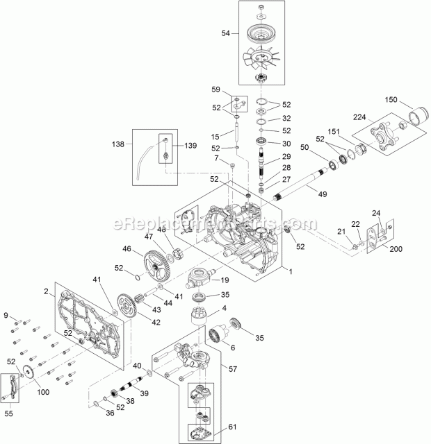 Toro 74680 (315000001-315999999) Timecutter Sw 5000 Riding Mower, 2015 Right Hand Hydro Transaxle Assembly No. 119-3351 Diagram