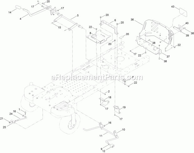 Toro 74680 (316000001-316999999) Timecutter Sw 5000 Riding Mower, 2016 Deck Lift Assembly Diagram