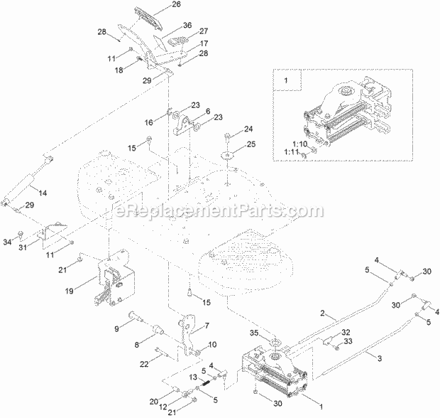 Toro 74680 (316000001-316999999) Timecutter Sw 5000 Riding Mower, 2016 Speed Control Assembly Diagram