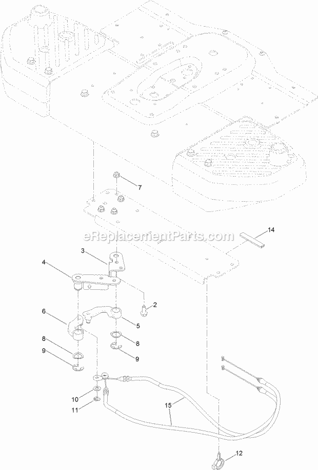 Toro 74680 (316000001-316999999) Timecutter Sw 5000 Riding Mower, 2016 Steering Cable Assembly Diagram