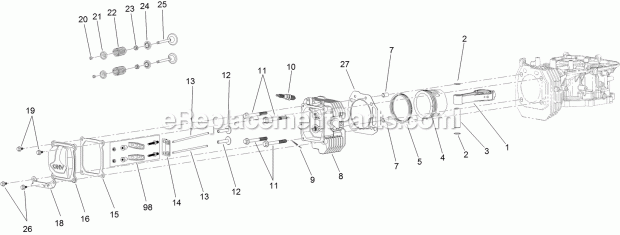 Toro 74710 (315000875-315999999) Timecutter Ss 3225 Riding Mower, 2015 Piston and Cylinder Head Assembly Engine Assembly No. 121-0412 Diagram