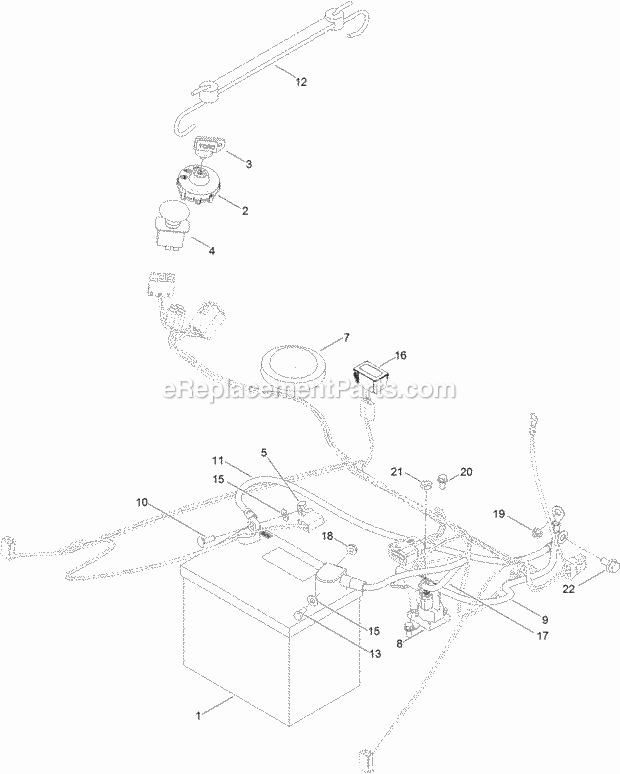 Toro 74710 (315000875-315999999) Timecutter Ss 3225 Riding Mower, 2015 Battery and Electrical Assembly Diagram