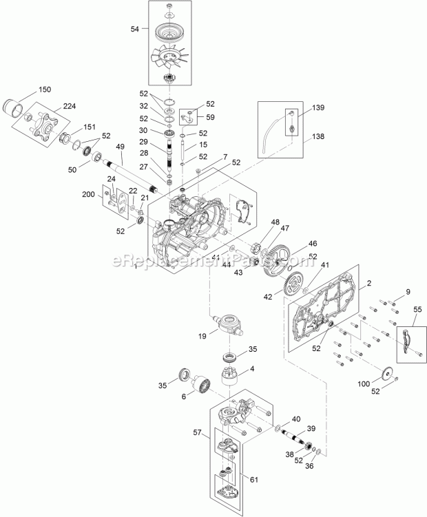 Toro 74731 (315000001-315999999) Timecutter Ss 5000 Riding Mower, 2015 Left Hand Hydro Transaxle Assembly No. 119-3350 Diagram