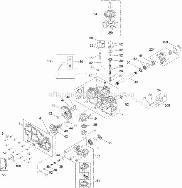 Toro 74731 (316000001-316999999) Timecutter Ss 5000 Riding Mower, 2016 Right Hand Hydro Transaxle Assembly No. 119-3351 Diagram