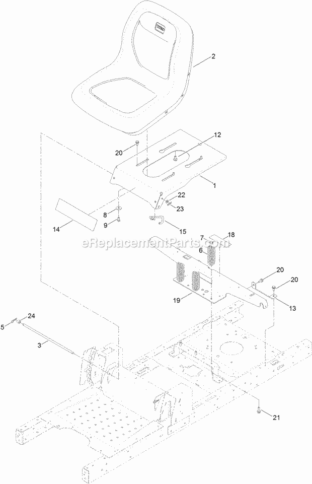 Toro 74740 (315000001-315999999) Timecutter Ss 5425 Riding Mower, 2015 Seat Assembly Diagram